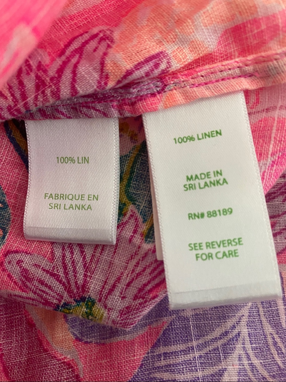 NWT Lilly Pulitzer 💯linen Sea View Button Down Pink Isle Best of Friends Medium - Picture 4 of 4
